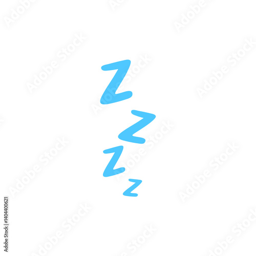 Blue ZZZ sign emoji icon. Vector symbol sleep