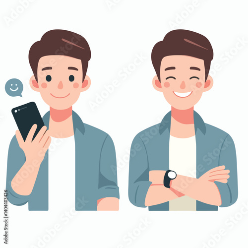 cute logo man smile design cartoon