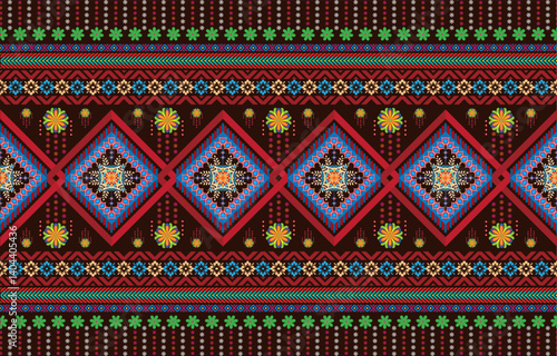 Tribal striped seamless pattern. Aztec geometric vector background. Can be used in textile design, web design for making of clothes, accessories, decorative paper, wrapping, envelope; backpacks, etc.