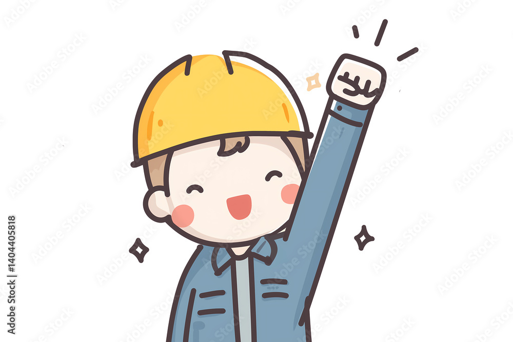 Smiling Cheerful male Construction Worker Posing with a Fist Pump
Smiling Cheerful male Construction Worker Posing with a Fist Pump