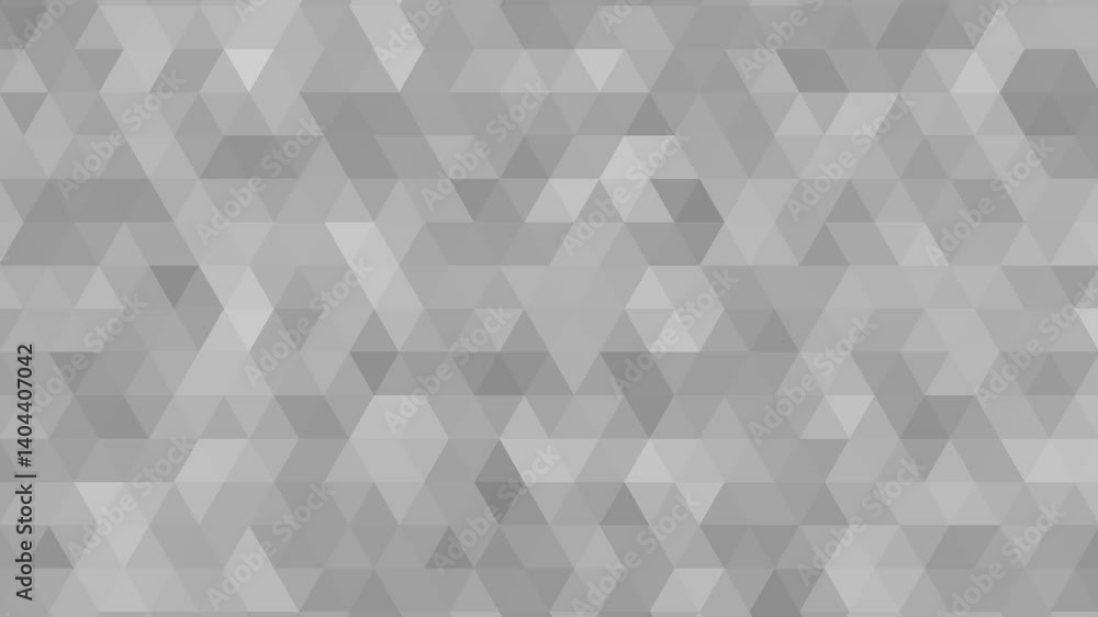 subtle smooth soft gray black background animation of triangular triangle fractal mosaic low poly geometric shape color switching in abstract flow motion.
