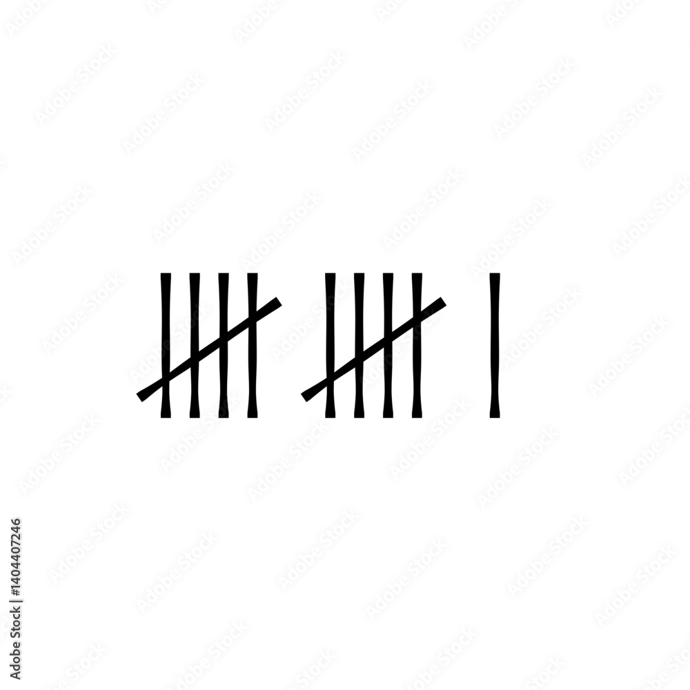 Wall tally marks. Prison day counting jail hash symbols Wall tally marks. Prison day counting jail hash symbols