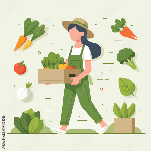 woman carry plantation products