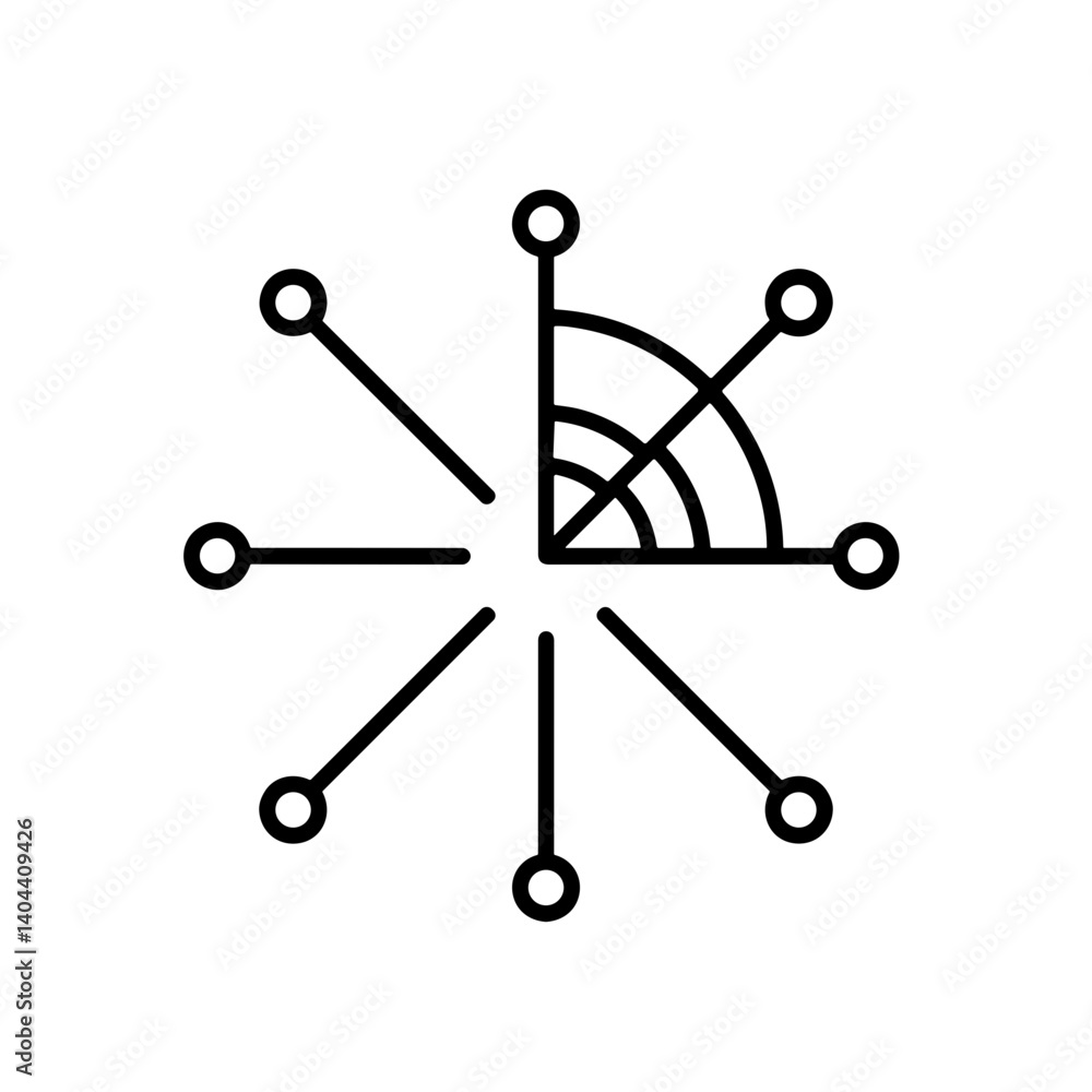 Abstract graphic representation of network connections Abstract graphic representation of network connections