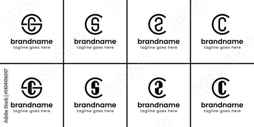 Letters SC CS CZ CC Monogram Logo, symbolizing professionalism, and modern identity