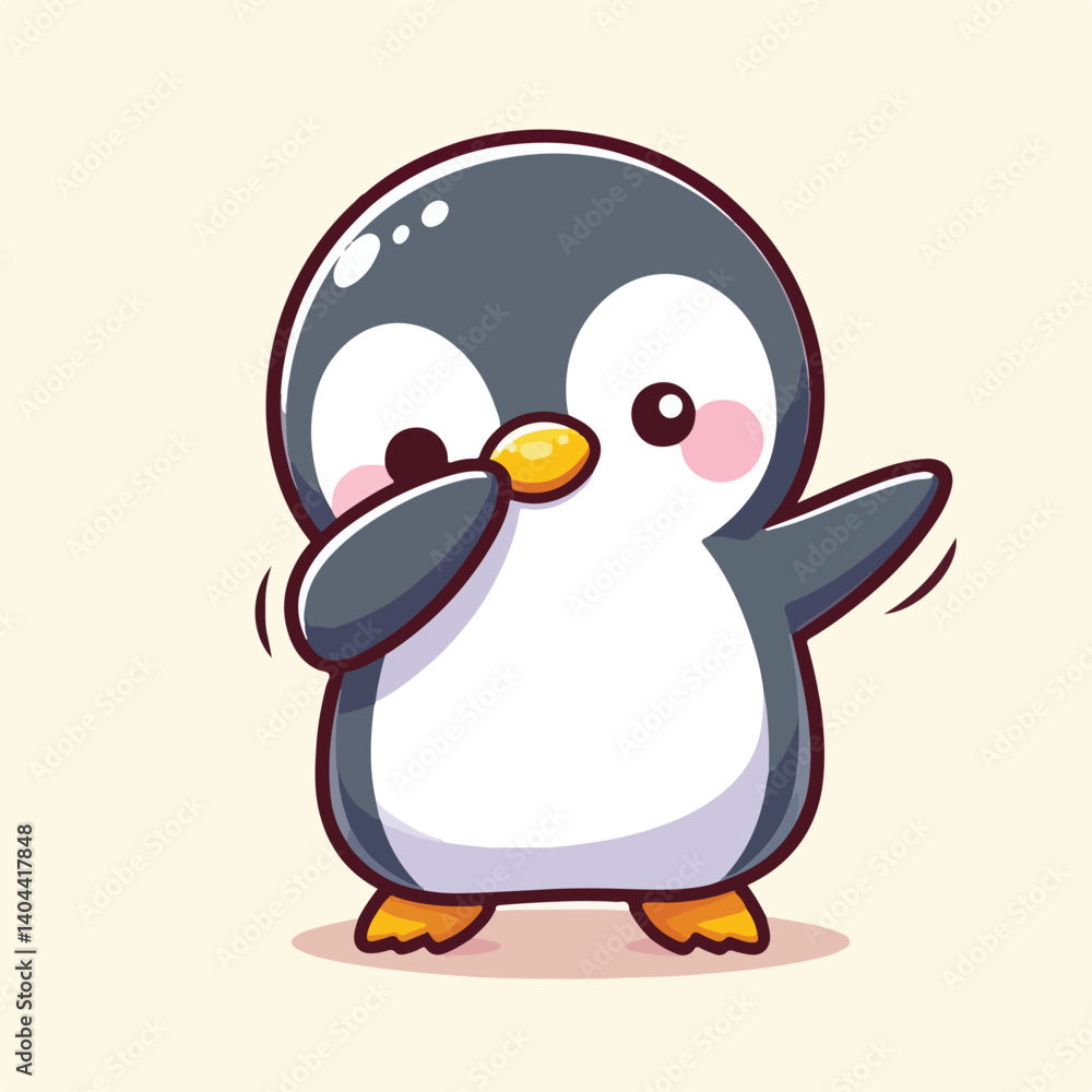 Naklejka premium penguin cute logo cartoon design vector