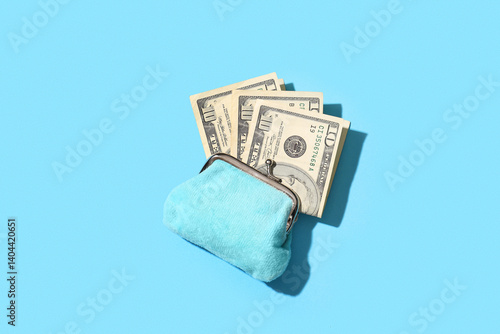 Wallet with ten dollar bank...