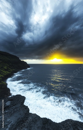 sunset over the ocean