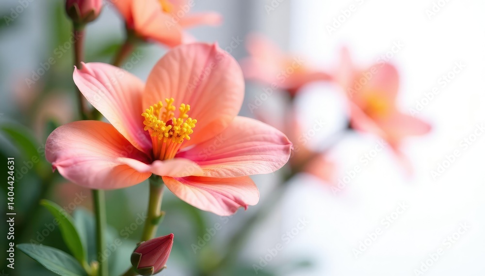 Isolated flower against a contrasting white background, flower, colors, blossom Isolated flower against a contrasting white background, flower, colors, blossom