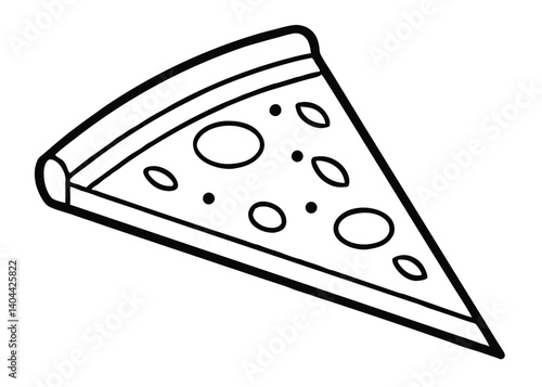 Pizza slice line art silhouette vector for food and fast casual themes
