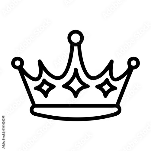Simple crown icon with geometric diamond detail