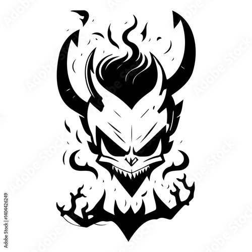 Sinister Silhouette: A Devilish Vector Expression
