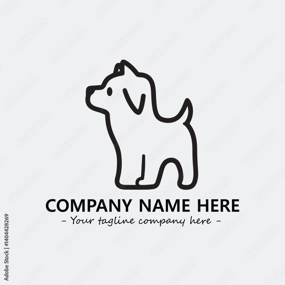 Obraz premium Dog illustration black and white for logo company vector image 