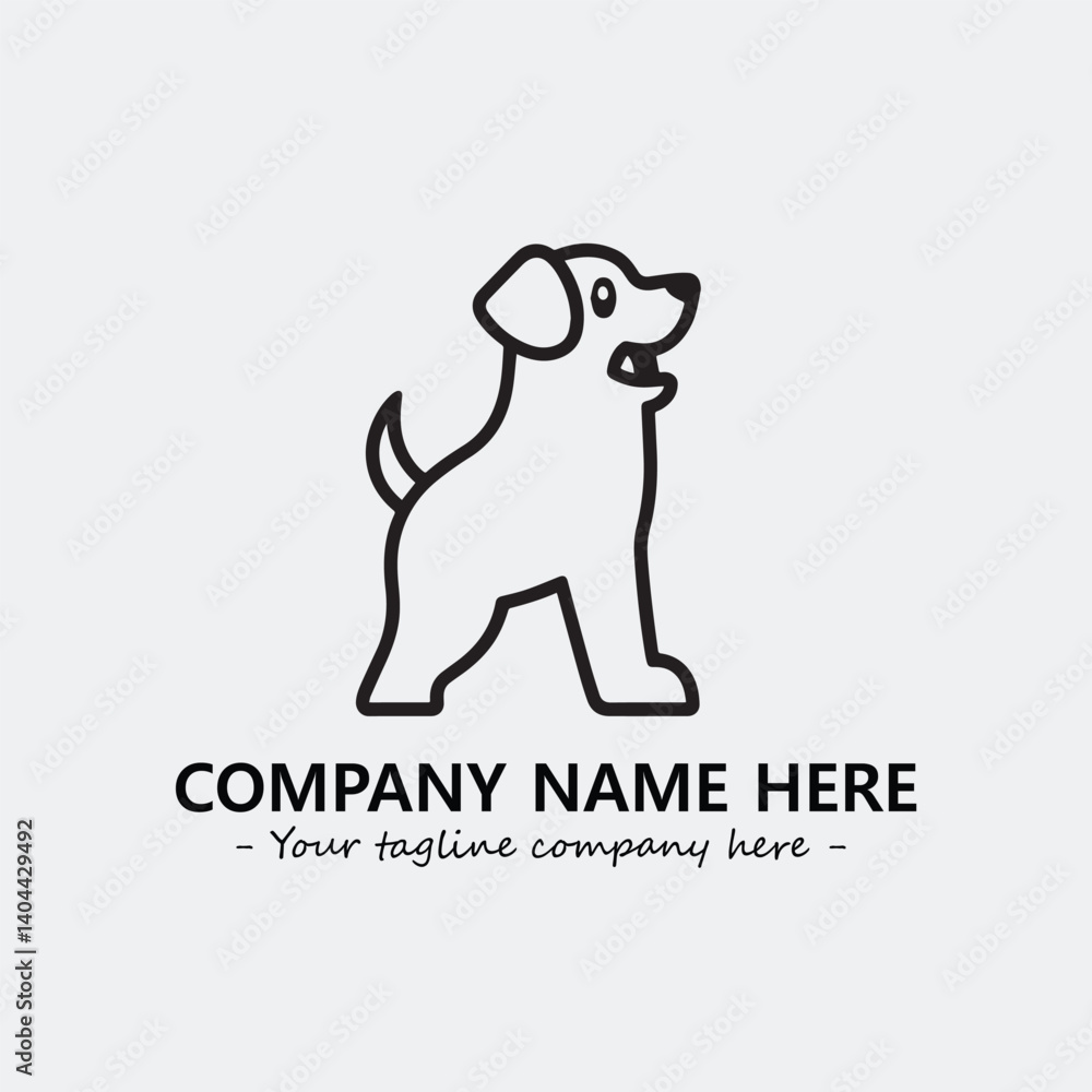 Dog illustration black and white for logo company vector image
Dog illustration black and white for logo company vector image