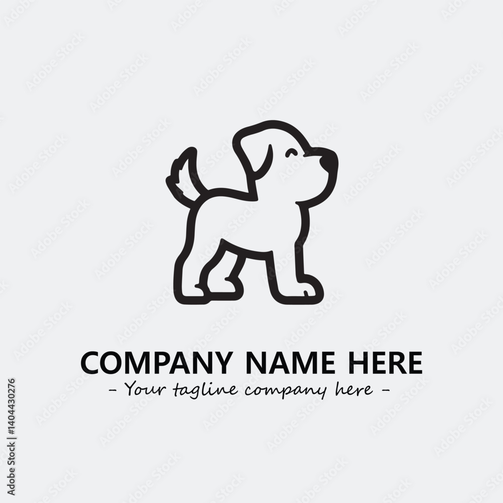 Obraz premium Dog illustration black and white for logo company vector image 