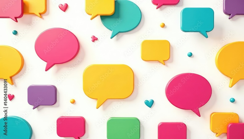 Seamless pattern of colorful speech bubbles on a white background, repeat, dialogue Seamless pattern of colorful speech bubbles on a white background, repeat, dialogue