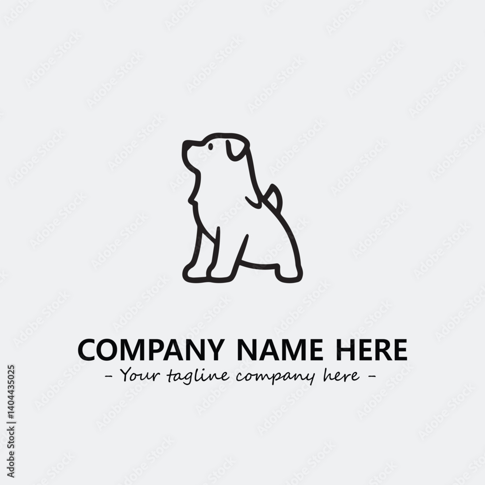 Obraz premium Dog illustration black and white for logo company vector image