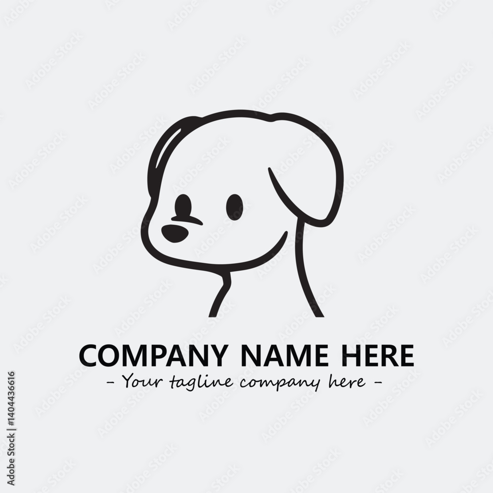 Obraz premium Dog illustration black and white for logo company vector image 