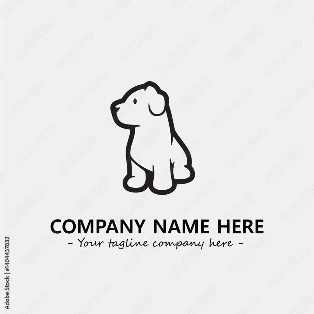 Obraz premium Dog illustration black and white for logo company vector image