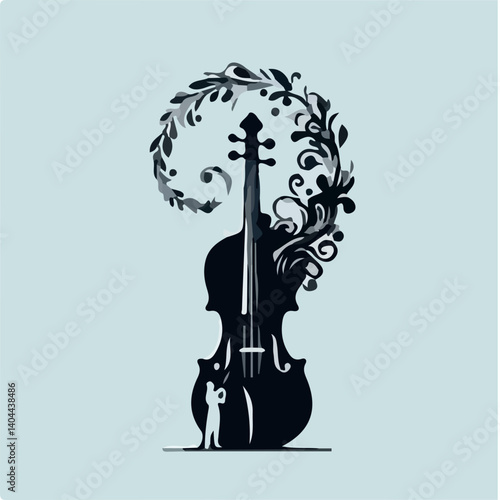 vector illustration of an old violin