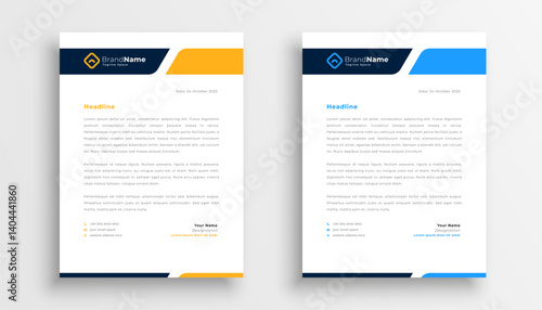 set of two business letterhead layout a company stationary
