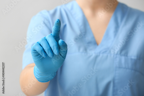 Female doctor using virtual...