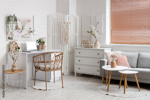 Interior of light office wi...