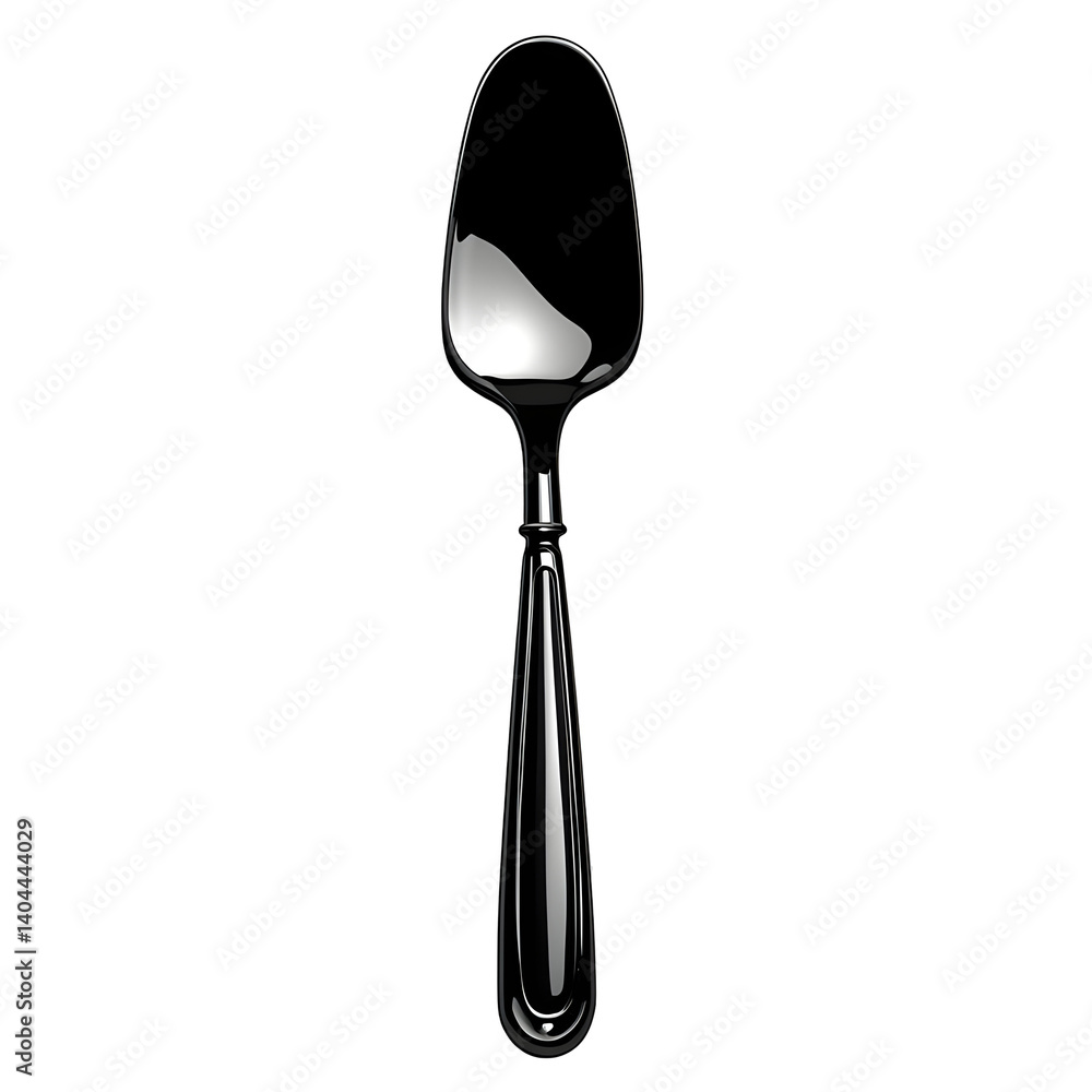 Sleek Black Spoon 3D Render Sleek Black Spoon 3D Render