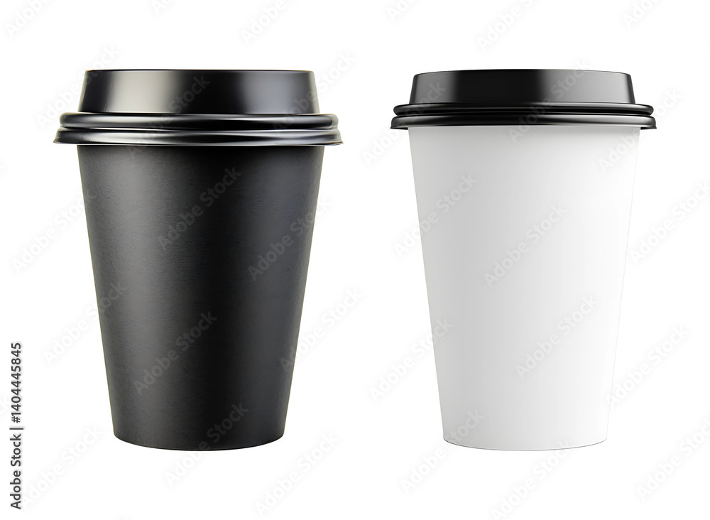 Disposable coffee cup with plastic lid isolated on transparent background. Disposable coffee cup with plastic lid isolated on transparent background.