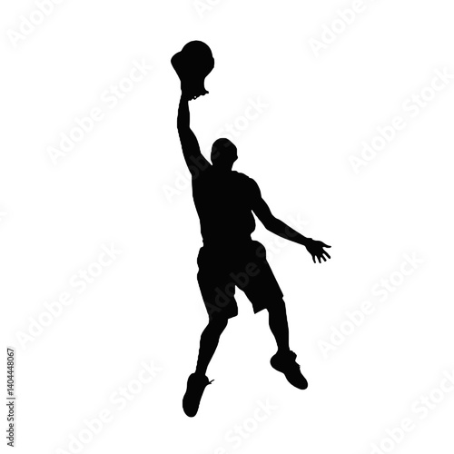 Basketball Player Silhouette Jump Shot Dunk – Vector Sports Illustration