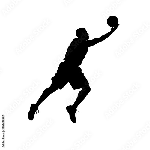 Basketball Player Silhouette Jump Shot Dunk – Vector Sports Illustration
