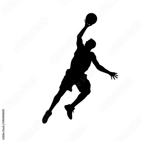 Basketball Player Silhouette Jump Shot Dunk – Vector Sports Illustration