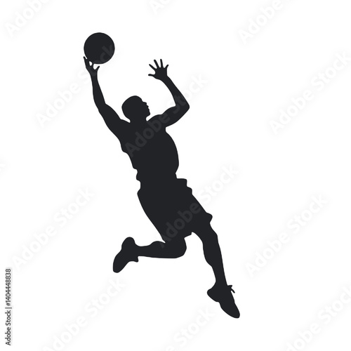 Basketball Player Silhouette Jump Shot Dunk – Vector Sports Illustration
