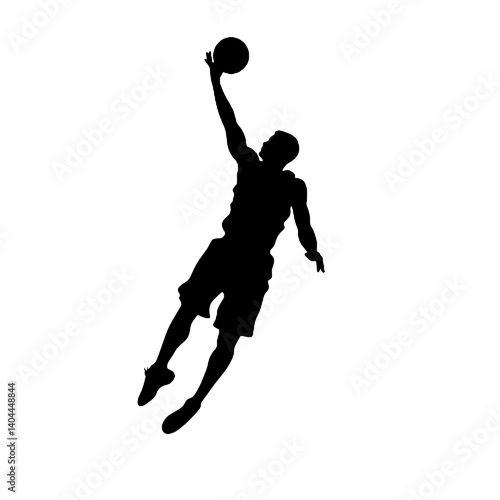 Basketball Player Silhouette Jump Shot Dunk – Vector Sports Illustration