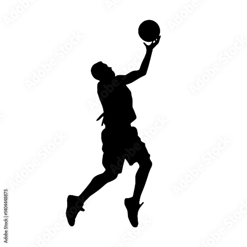 Basketball Player Silhouette Jump Shot Dunk – Vector Sports Illustration
