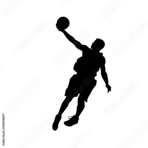 Basketball Player Silhouette Jump Shot Dunk – Vector Sports Illustration