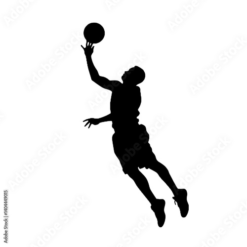 Basketball Player Silhouette Jump Shot Dunk – Vector Sports Illustration