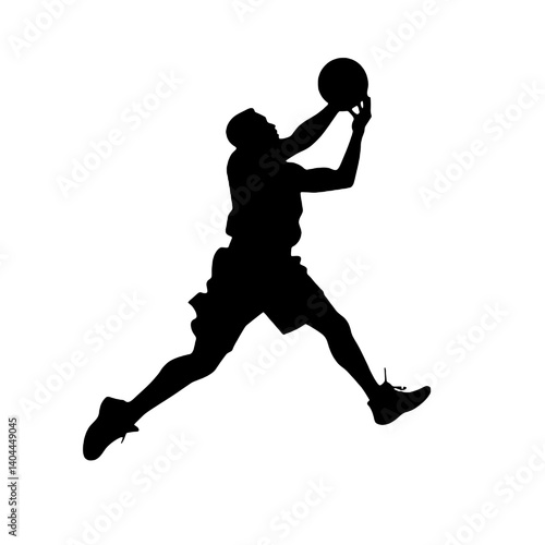 Basketball Player Silhouette Jump Shot Dunk – Vector Sports Illustration