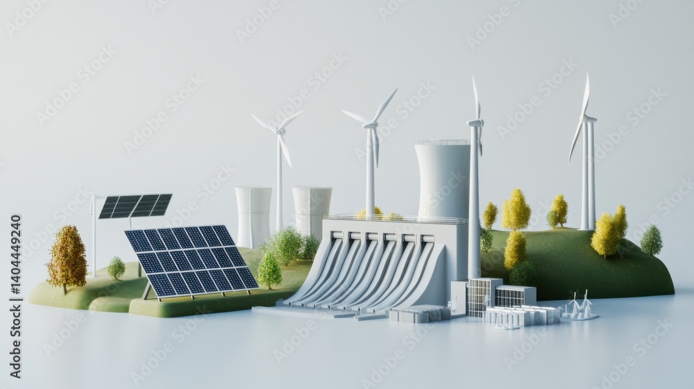 A renewable energy science project setup with interactive components,