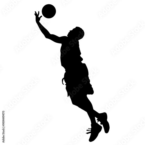 Basketball Player Silhouette Jump Shot Dunk – Vector Sports Illustration