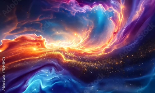Vibrant Nebula Space Art Colorful Cosmic Cloudscape