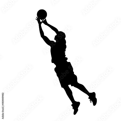 Basketball Player Silhouette Jump Shot Dunk – Vector Sports Illustration