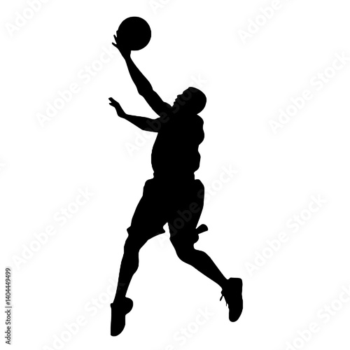 Basketball Player Silhouette Jump Shot Dunk – Vector Sports Illustration