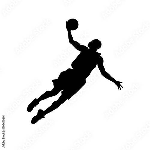 Basketball Player Silhouette Jump Shot Dunk – Vector Sports Illustration