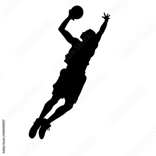 Basketball Player Silhouette Jump Shot Dunk – Vector Sports Illustration