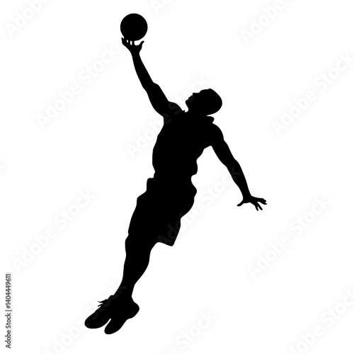 Basketball Player Silhouette Jump Shot Dunk – Vector Sports Illustration