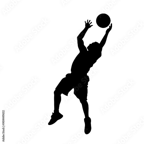 Basketball Player Silhouette Jump Shot Dunk – Vector Sports Illustration