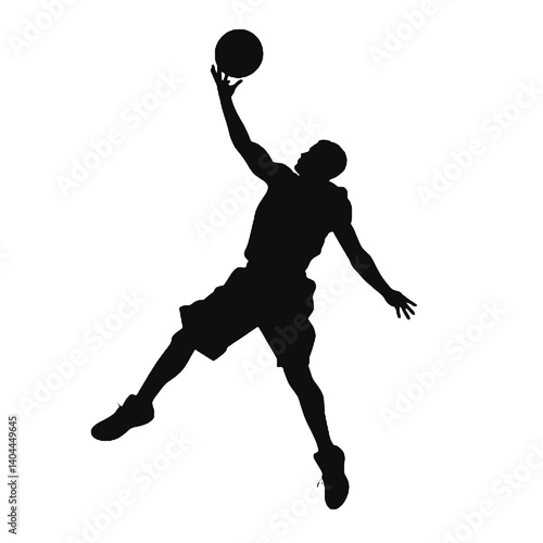 Basketball Player Silhouette Jump Shot Dunk – Vector Sports Illustration
