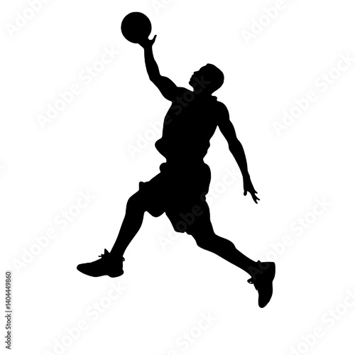 Basketball Player Silhouette Jump Shot Dunk – Vector Sports Illustration