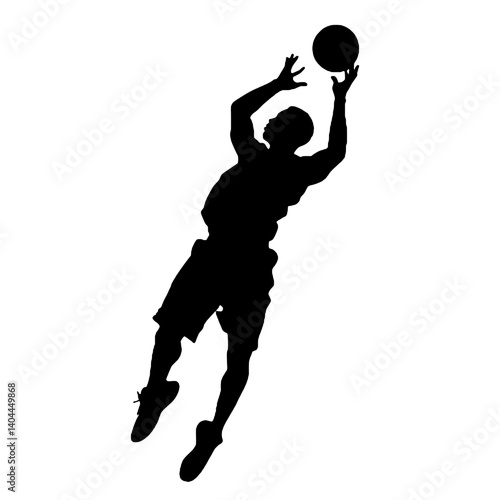 Basketball Player Silhouette Jump Shot Dunk – Vector Sports Illustration